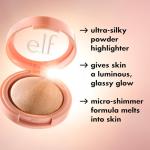 e.l.f. Halo Glow Silky Powder Highlighter, Long-Lasting Luminous Face Finish, Cake-Resistant With Micro-Shimmer, Vegan & Cruelty-Free, Blush Money