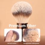 MAANGE Makeup Brush Set 10 Pcs Travel Makeup Brushes Double-ended Kabuki Brush for Foundation Powder Concealers Eye Shadows Makeup Tools Set with LED Light Mirror (Coffee Brown)