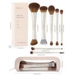 MAANGE Makeup Brush Set 14-In-7 Double Ended Essential Foundation Makeup Brushes for Powder Concealers Eye Shadows Blush Make Up Brushes with Travel Makeup Case