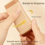 Matte Concealer Foundation Stick, Full Coverage for Dark Circles, Acne & Redness, Blemishes & Contouring, Long-Lasting Korean Waterproof Formula for All Skin Tones, Built-In Kabuki Brush (2# Nature)