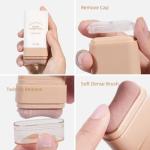 Matte Concealer Foundation Stick, Full Coverage for Dark Circles, Acne & Redness, Blemishes & Contouring, Long-Lasting Korean Waterproof Formula for All Skin Tones, Built-In Kabuki Brush (2# Nature)