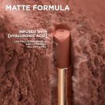 L'Oreal Paris Colour Riche Intense Volume Matte Lipstick, Lip Color Infused with Hyaluronic Acid for up to 16hr All Day Comfort, Le Carmin Courage, 0.06 oz