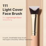THE TOOL LAB 111 Light Coverage Foundation Brush, Sculpt Edge Professional Base Brush for Liquid & Cream, Primer & Sunscreen, Vegan K-Beauty Tool