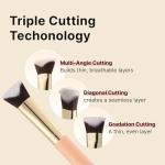 THE TOOL LAB 111 Light Coverage Foundation Brush, Sculpt Edge Professional Base Brush for Liquid & Cream, Primer & Sunscreen, Vegan K-Beauty Tool