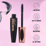 Silk Fiber Mascara 4D, Lengthening and Thickening, Volumizing, Long Lasting, Smudge-Proof, All Day Full, Long, Thick, Smudge-Proof Eyelashes
