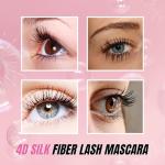 Silk Fiber Mascara 4D, Lengthening and Thickening, Volumizing, Long Lasting, Smudge-Proof, All Day Full, Long, Thick, Smudge-Proof Eyelashes