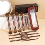 MAANGE 13 Pcs Foundation Makeup Brush Set With Bag, Make up Brushes, Double-End Multi Functional Makeup Brushes, Professional Face Brush Set Tools For Liquid Powder Concealer Cream Blush (Brown)