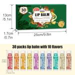 AZEN 30 Pack Lip Balm, Natural Lip Balm Bulk, Lip Care Product, Moisturizing Lip Balms for dry cracked lips, Valentines Gifts Easter Basket Stuffers - 10 Flavors