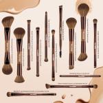 MAANGE 13 Pcs Foundation Makeup Brush Set With Bag, Make up Brushes, Double-End Multi Functional Makeup Brushes, Professional Face Brush Set Tools For Liquid Powder Concealer Cream Blush (Brown)