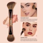 MAANGE 13 Pcs Foundation Makeup Brush Set With Bag, Make up Brushes, Double-End Multi Functional Makeup Brushes, Professional Face Brush Set Tools For Liquid Powder Concealer Cream Blush (Brown)