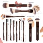 MAGEFY Makeup Brushes 22-in-12 Professional Makeup Brush Set Double-End Make Up Brushes for Powder Concealers Eye Shadows Blush with Gift Box
