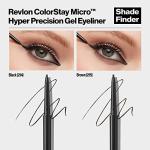 Revlon Gel Eyeliner, ColorStay Micro Hyper Precision Eye Makeup with Built-in Smudger, Waterproof, Longwearing with Micro Precision Tip, 215 Brown, 0.002 oz