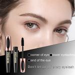 3 Pack 4D Silk Fiber Lash Mascara, Waterproof Smudge-proof Thickening Lengthening Mascara Black, All Day Exquisitely Full, Long, Thick, Long-Lasting No Flaking Lash Extensions