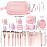 HGHDBT 70Pcs Pink Makeup Brushes Set Professional Makeup Kit Multi-functional Makeup Tool Set with Case Facial Makeup Accessories, Foundation Makeup Brush Kit Eye and Face Make up Brushes & Tools