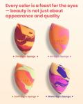 Unfovi 7Pcs Tri Color Makeup Sponge, Low Absorption Latex Free Soft Makeup Sponges For Foundation,Beauty Sponge Blender for Power&Cream,Liquid (Multicolor)