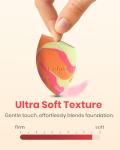 Unfovi 7Pcs Tri Color Makeup Sponge, Low Absorption Latex Free Soft Makeup Sponges For Foundation,Beauty Sponge Blender for Power&Cream,Liquid (Multicolor)