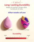 Unfovi 7Pcs Tri Color Makeup Sponge, Low Absorption Latex Free Soft Makeup Sponges For Foundation,Beauty Sponge Blender for Power&Cream,Liquid (Multicolor)