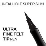 L'Oreal Paris Makeup Infallible Super Slim Long-Lasting Liquid Eyeliner, Ultra-Fine Felt Tip, Quick Drying Formula, Glides on Smoothly, Grey, 0.03 fl oz., 1 Count