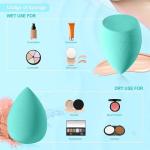 Makeup Sponge Set DUAIU 4Pcs Blender Beauty Foundation Blending Sponge, Flawless for Liquid, Cream, and Powder, Professional Streak Free Application Blend, Makeup Sponges with Storage Box(Aquamarine)