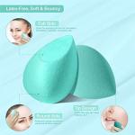Makeup Sponge Set DUAIU 4Pcs Blender Beauty Foundation Blending Sponge, Flawless for Liquid, Cream, and Powder, Professional Streak Free Application Blend, Makeup Sponges with Storage Box(Aquamarine)