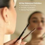 Palladio Retractable Waterproof Eyeliner, Richly Pigmented Color and Creamy, Slip Twist Up Pencil Eye Liner, Smudge Proof Long Lasting Application, All Day Wear, No Sharpener Required, Pure Black