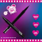 wet n wild Mega Last Breakup Proof Liquid Eyeliner - Ultra-Fine Brush, Waterproof, Long-Lasting - Cruelty-Free & Vegan - Ultra Black