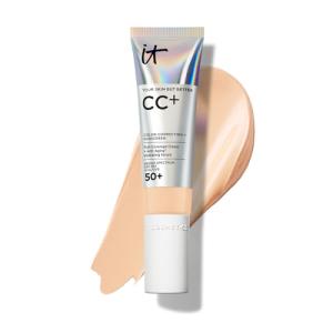 IT Cosmetics Your Skin But Better CC+ Cream, Light (W) - Color Correcting Cream, Full-Coverage Foundation, Hydrating Serum & SPF 50+ Sunscreen - Natural Finish - 1.08 fl oz