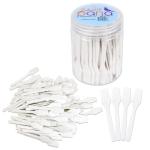100pcs Pana Brand Cosmetic Make Up Disposable Plastic 2.5" Spatulas Skin Care Facial Cream Mask Spatula (100 Pieces in a Container) (WHITE)