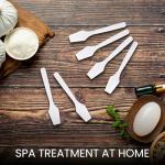 100pcs Pana Brand Cosmetic Make Up Disposable Plastic 2.5" Spatulas Skin Care Facial Cream Mask Spatula (100 Pieces in a Container) (WHITE)