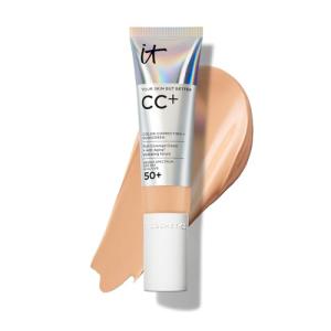 IT Cosmetics Your Skin But Better CC+ Cream, Medium (W) - Color Correcting Cream, Full-Coverage Foundation, Hydrating Serum & SPF 50+ Sunscreen - Natural Finish - 1.08 fl oz