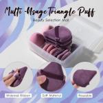 Makeup Sponge Set BS-MALLTriangle Puff 14 Pcs for Liquid, Cream, and Powder, Multi-colored Makeup Sponges and Mini Makeup Sponge (A-Purple)
