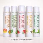 5-Pack Premium Beeswax Lip Balm by Naturistick | Chemical-Free, 100% Natural Chapstick for Dry, Chapped Lips | Made with Coconut Oil, Shea Butter, Aloe Vera | 5 Assorted Scents | Made in the USA
