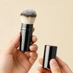 DUcare Retractable Airbrush Kabuki Brush for All Face Makeup & Foundation for Liquid, Cream and Powder Face Makeup With Aluminum Handle