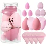 GOERTI Makeup Sponge Set, 14PCS Multi-color Blender Sponges for Liquid, Cream and Powder, Triangle Puffs, Mini Beauty Blender, Thumb Powder Puff (Pink)