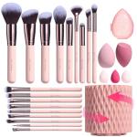 18-Piece Premium Synthetic Makeup Brush Set (Pink)