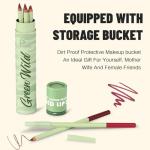 Pudaier 6-Color Lip Liner Pencil - Matte Velvet Lip Liner Set With Storage Bucket, Defining & Filling Lips, Waterproof & Long-Lasting Nude Lip Liner Pencils | Set 02