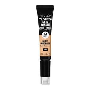 Revlon ColorStay Skin Awaken 5-in-1 Concealer, Lightweight, Creamy Longlasting Face Makeup with Caffeine & Vitamin C, For Imperfections, Dark Circles & Redness, 030 Light Medium, 0.27 Fl Oz