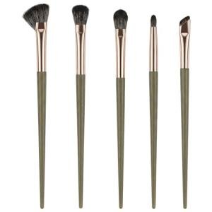 Eye Makeup Brush Set, 5 Pcs Eye Shadow Brushes Set Professional Eyeshadow Makeup Blending Brushes with Synthetic & Wood Handle Angled Eyeshadow Brush for Eyebrows, Eyeliner, Liquid, Cream, Concealer