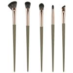Eye Makeup Brush Set, 5 Pcs Eye Shadow Brushes Set Professional Eyeshadow Makeup Blending Brushes with Synthetic & Wood Handle Angled Eyeshadow Brush for Eyebrows, Eyeliner, Liquid, Cream, Concealer