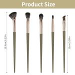 Eye Makeup Brush Set, 5 Pcs Eye Shadow Brushes Set Professional Eyeshadow Makeup Blending Brushes with Synthetic & Wood Handle Angled Eyeshadow Brush for Eyebrows, Eyeliner, Liquid, Cream, Concealer