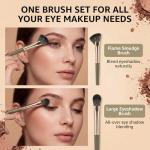 Eye Makeup Brush Set, 5 Pcs Eye Shadow Brushes Set Professional Eyeshadow Makeup Blending Brushes with Synthetic & Wood Handle Angled Eyeshadow Brush for Eyebrows, Eyeliner, Liquid, Cream, Concealer