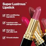 Revlon Super Lustrous Lipstick, Creamy Formula For Soft, Fuller-Looking Lips, Moisturized Feel, 535 Rum Raisin, 0.15 oz