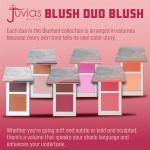 Juvia's Place Blushed Duo Blush Volume4 - Two Tone Pigmented Buildable Pressed Mineral Powder - Rosy Natural Cheeks Matte Fresh Finish for All Skin Color
