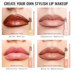 Oulac Brown Lip Liner Pencil, 2in1 Retractable Makup Crayon for Lipliner and Eyeliner, Highly Pigmented, Smooth, Long Lasting and Waterproof Formula, Vegan Beauty, 03 Teddy