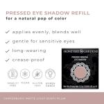 Honeybee Gardens Pressed Powder Eye Shadow Single REFILL, Canterbury, Matte Light Dusty Plum, Long-Wearing, Creaseproof Mineral Color With Botanicals, NO CASE OR APPLICATOR