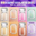 NYX PROFESSIONAL MAKEUP Buttermelt Highlighter, Powder Highlighter Makeup, With Up to 12H Wear and High Impact Glow - 05 Bright and Butta (Light Champagne)