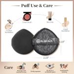 ALBEAUT Rubycell Cushion Puff, 6-Pack Teardrop Round Foundation Applicators for Cushion Makeup, Liquid & Cream Formulas, Lace-Detail PU Back with Elastic Strap, Precision Edge for Detail Tapping