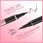 iMethod Liquid Eyeliner - Waterproof Eyeliner 2-in-1 Dual-Ended Eye Liner with Precise Brush-Tip and Thick Tip, Black Liquid Liner Pen, Matte Finish, Long Lasting, Smudge-proof, Transfer-proof, Black