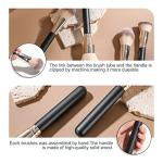 BS-MALL Soft Professional Makeup Brush Set - 4 Pcs Travel-friendly Brushes Including Foundation Brush for Liquid Makeup, Powder Brush & Blush Brush,Daily use (Black Silver)