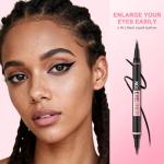 iMethod Liquid Eyeliner - Waterproof Eyeliner 2-in-1 Dual-Ended Eye Liner with Precise Brush-Tip and Thick Tip, Black Liquid Liner Pen, Matte Finish, Long Lasting, Smudge-proof, Transfer-proof, Black